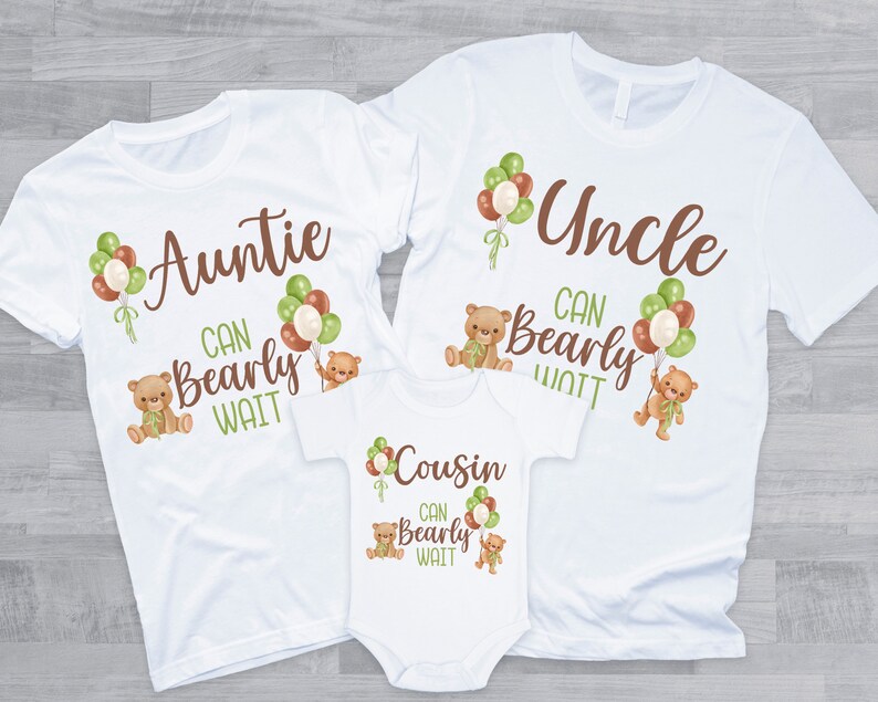 Can Bearly Wait Baby Shower Shirts Gender Neutral Baby Etsy