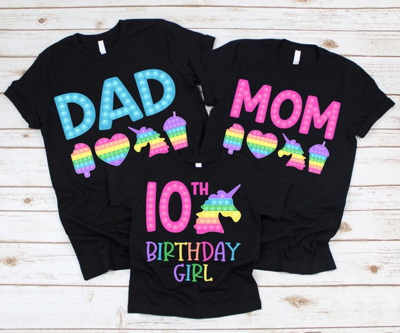 Buy POP It Birthday Family Shirts on Black Pastel Rainbow Figet Toy 2nd 3rd 4th 5th 6th 7th 8th 9th Birthday Pop It Party Birthday Girl Online in India Etsy