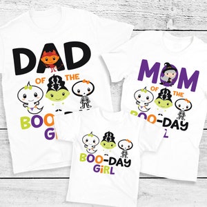 Halloween Birthday matching Family Shirts - Boo-day girl, mom dad brother nana, spooky one, of the birthday girl, halloween birthday girl