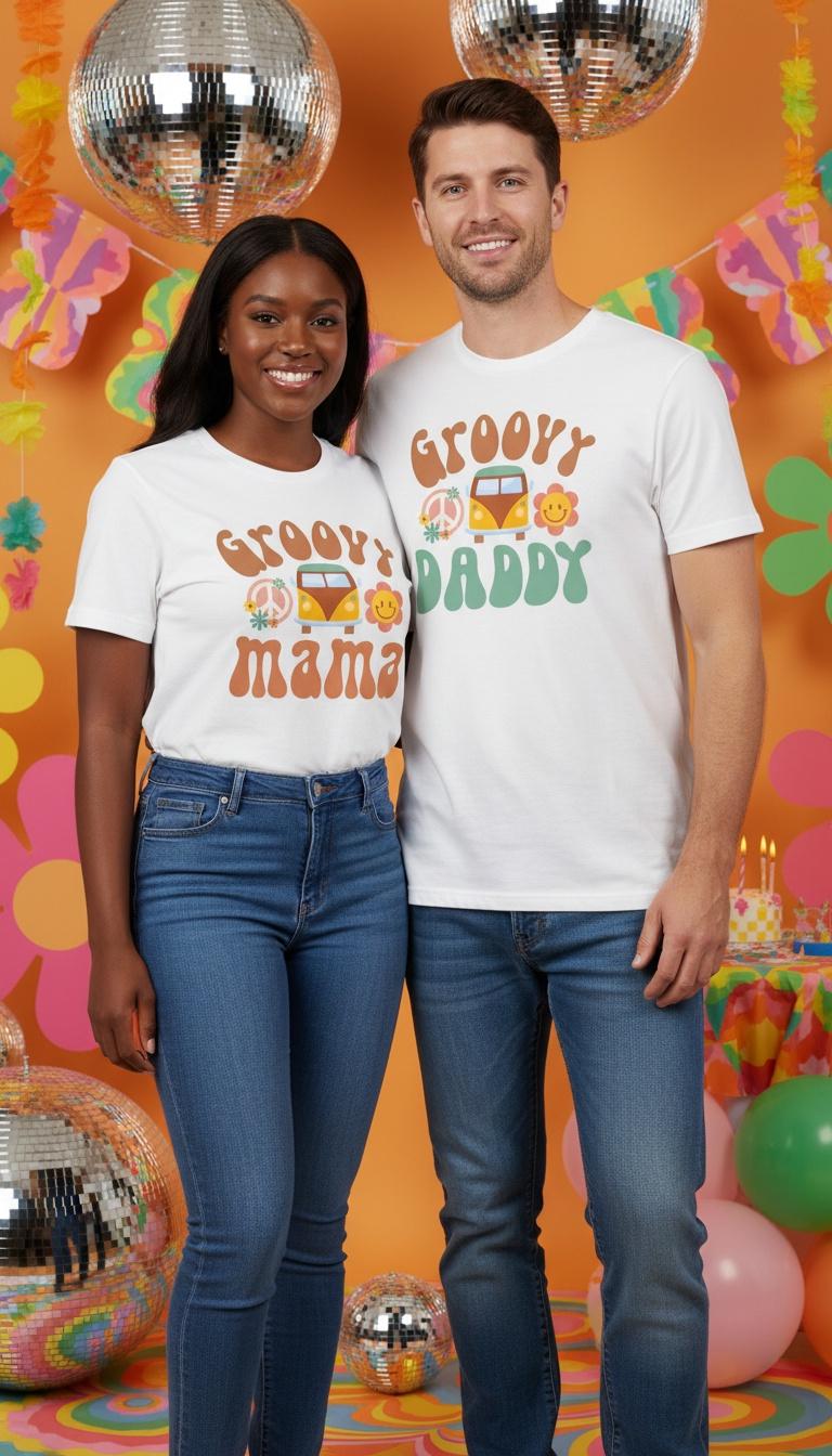 Groovy Retro Family Shirts - Baby Shower or Birthday, Groovy One