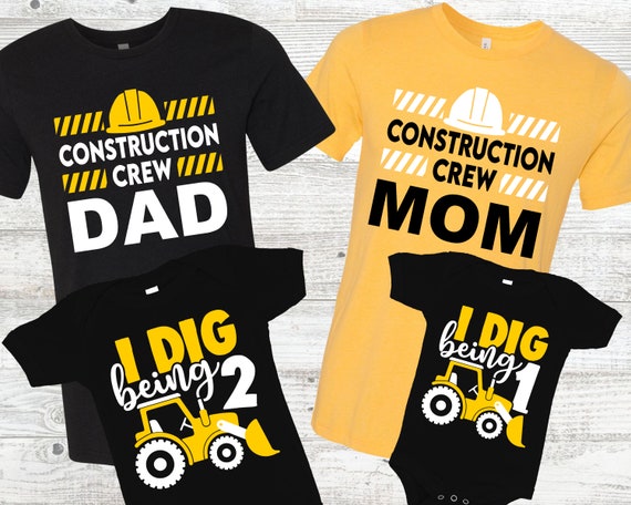 Construction first birthday outfit 2025