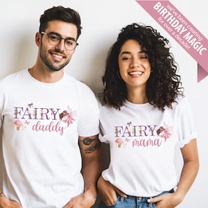 Fairy Birthday Family Shirts - fairy first birthday, pink purple, mom dad nana, fairy tea party, fairy mama, ethereal, fairy second birthday
