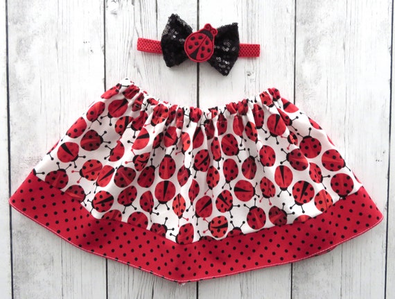 baby red polka dot skirt