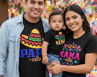 Uno Birthday Family Shirts - first fiesta birthday boy, mama cita abuela tia tio, taco bout turning one, cactus sombrero, mexican floral