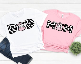 Matching Family Shirts pink Cow 