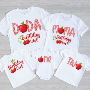 Apple of my Eye Birthday Family Shirts - apple 1st birthday girl, apple 2nd birthday, mom dad grandma brother sister aunt, bushel of fun