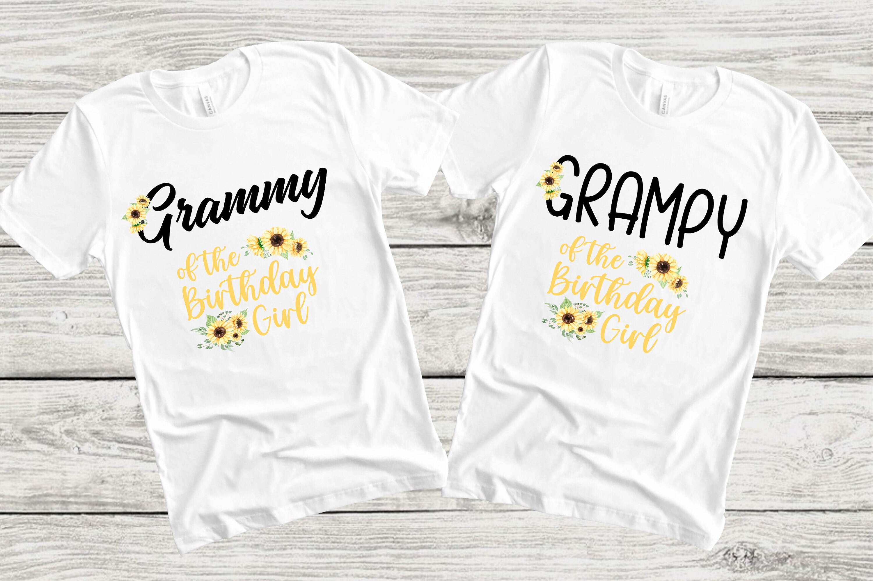Sunflower Birthday Girl Family Shirts 