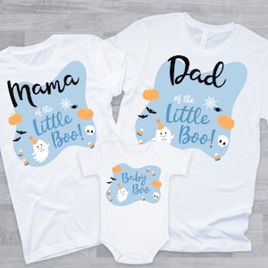 Little Boo is Almost Due Family Shirts - halloween baby shower boy, peek a boo, oh sheet boo-y, baby boo, cute ghost, baby shower gift idea
