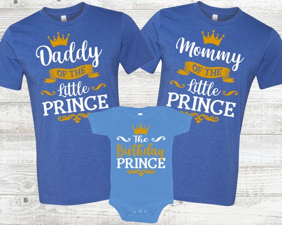 Mom Of The Birthday Boy T-Shirt - Gold Crown Design Mom Of The Birthday Boy T-Shirt - Gold Crown Design