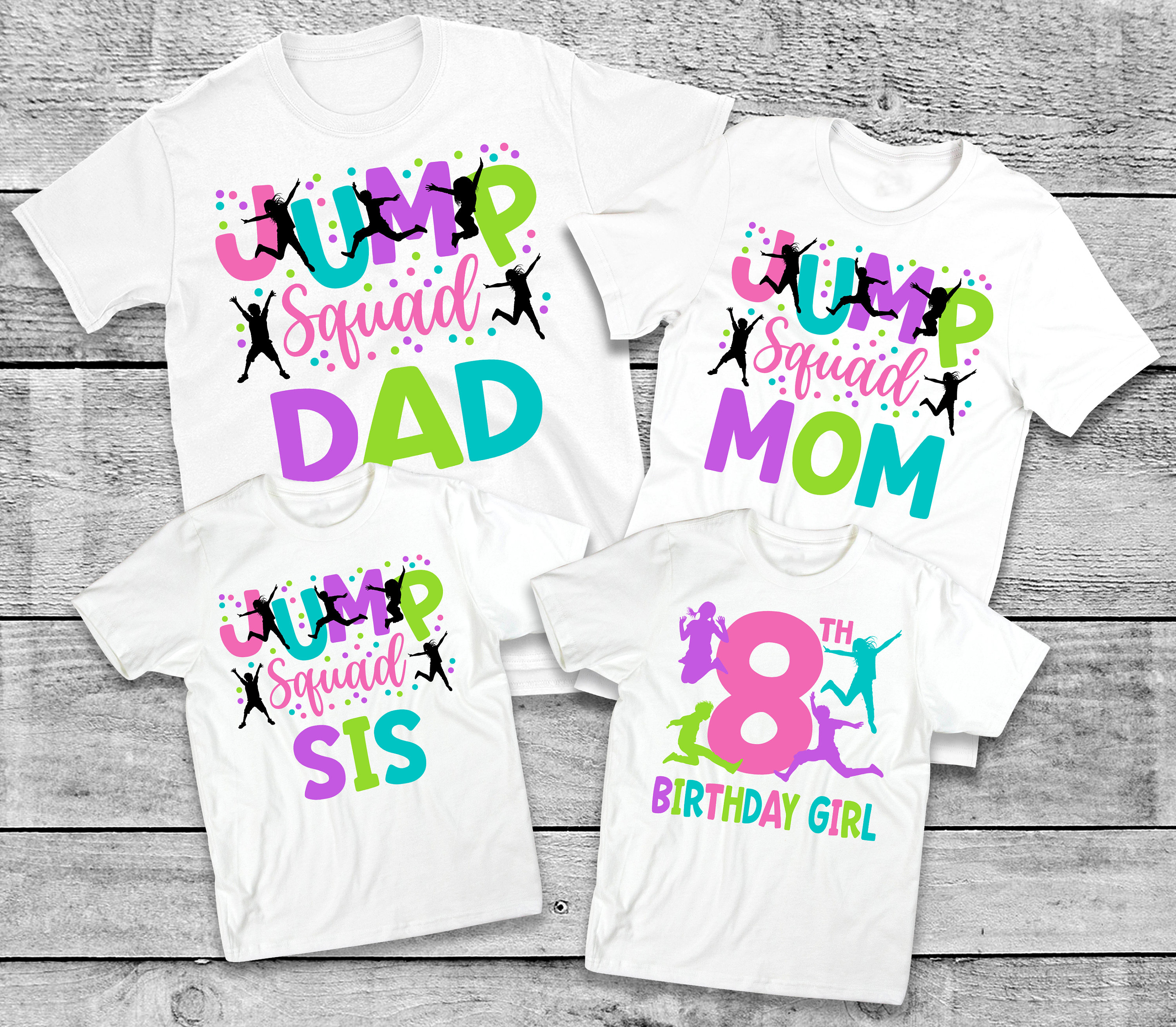 JUMP! Birthday Family Shirts - Trampoline Park Birthday