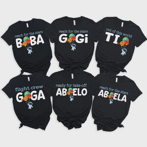 Outer Space Birthday Shirts for Family - 4 & out of this world, 3 is a blast, two the moon, 1st trip around sun, houston we have, astronaut image 8