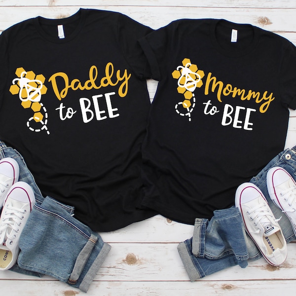 Bee Baby Shower matching Family Shirts - bumble bee shower, bae bee, babee shower, mommy to bee daddy to bee, bee baby shower shirts