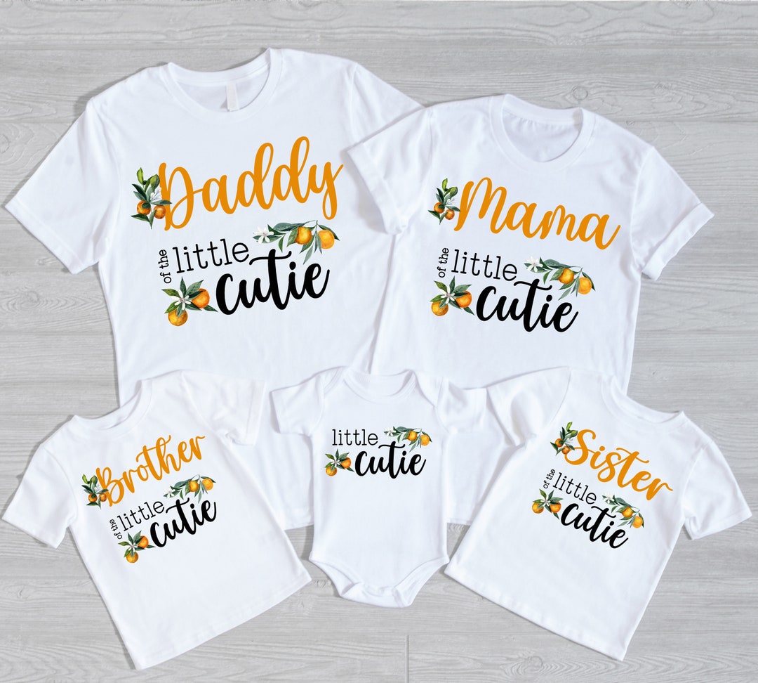 Little Cutie Family Tshirts for Baby Shower or Birthday Party