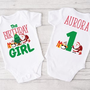Weihnachten erster Geburtstag T Shirt - Dezember Geburtstagskind, Santa rot grün, oh was für ein Spaß, froher Geburtstag, Weihnachten unter dem Motto 1