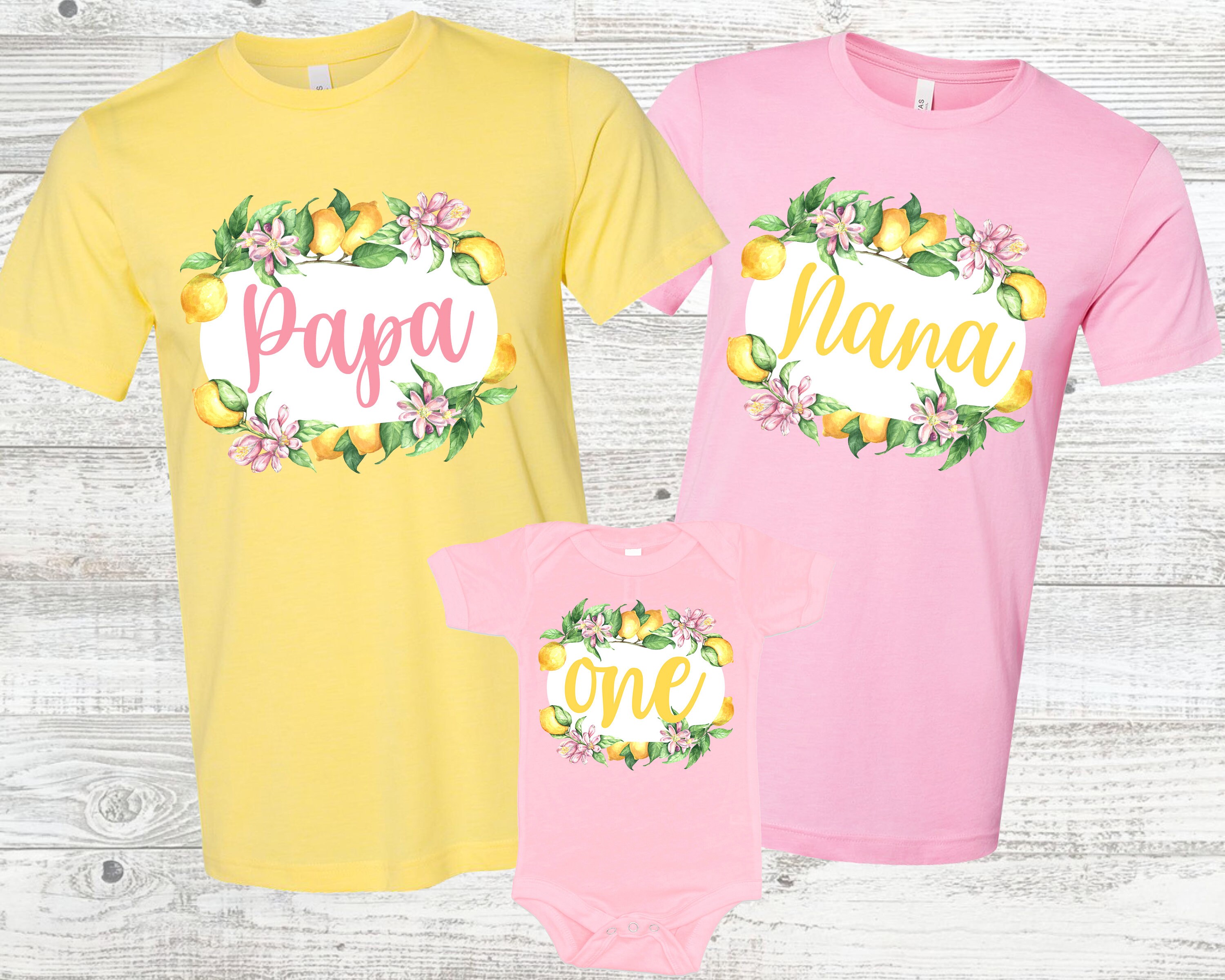 Camisetas familiares de pink citrus para Baby Shower O cumplea os