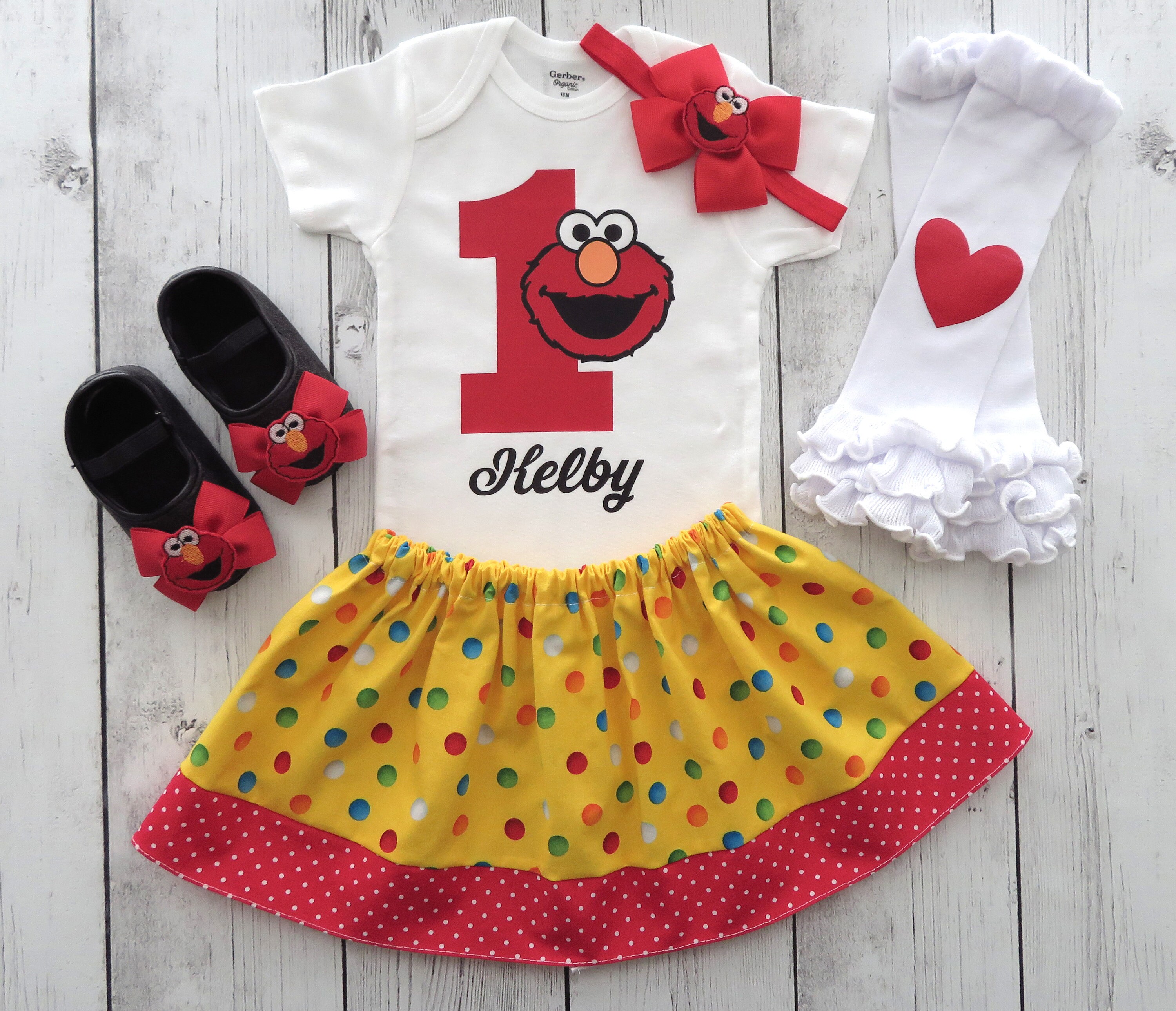 sesame street first birthday outfit girl