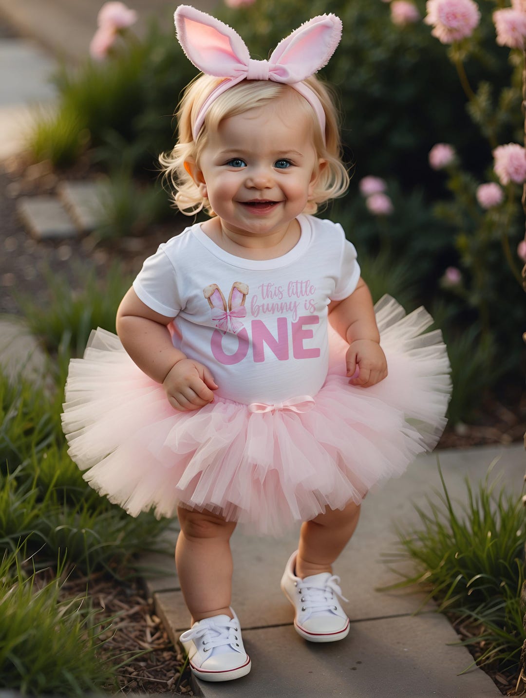 Some Bunny is One Birthday Bodysuit for Girl - Pink Coquette Bow, 1st ...