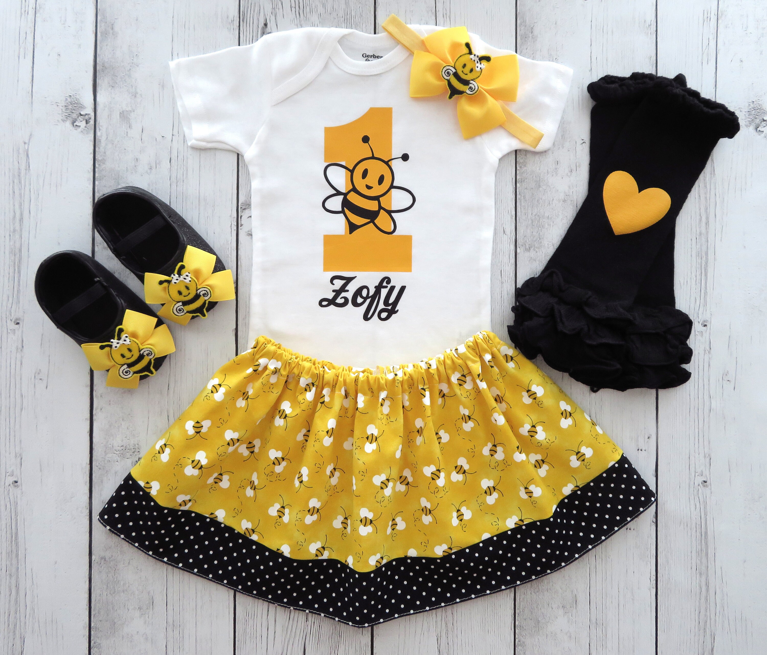yellow first birthday outfit