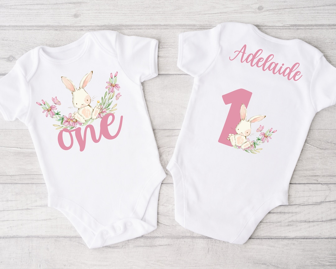 Bunny 1st Birthday Bodysuit for Girl - Some Bunny is One, 1st Birthday ...