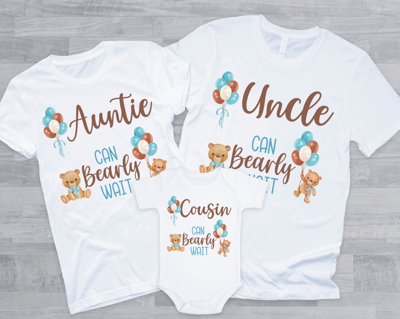 Can Bearly Wait Baby Shower Shirts Boy Baby Shower Mom Dad Etsy