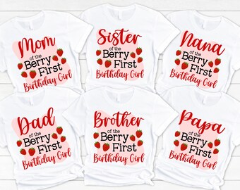 Grandpa Of The Berry First Birthday Girl Strawberry Family Women T-shirt - CA