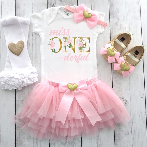 Miss Onederful First Birthday Outfit for Baby Girl With Pink - Etsy