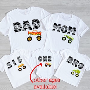 Monster Truck Birthday Shirts for Family - 1st birthday boy, mom dad nana bro, Truck yeah, smash and crash, crushing it, boom crash bash