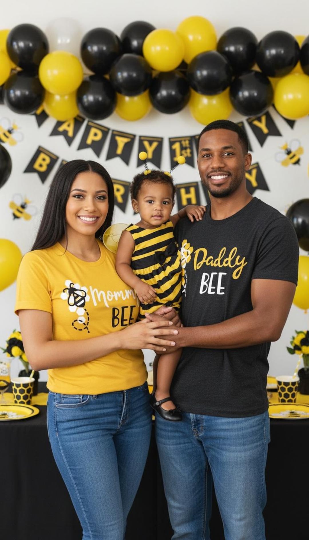 Mommy and Daddy Bee Shirt - Bee 1st Birthday, Mustard Yellow Shirt