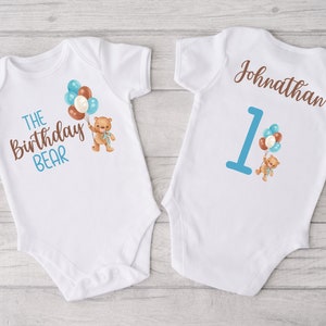 Teddy Bear T Shirt for 1st Birthday Boy -beary first birthday, matching family shirts, 1st birthday boy, brown bear, personalized, baby bear