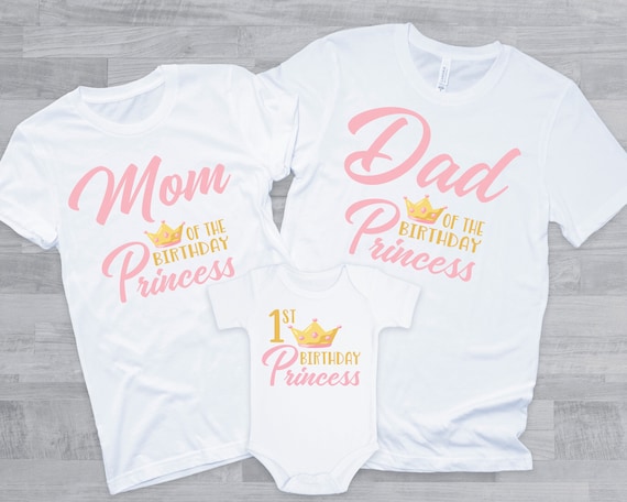 Dad Of The Birthday Princess Golden Matching Family T-Shirt Dad Of The Birthday Princess Golden Matching Family T-Shirt