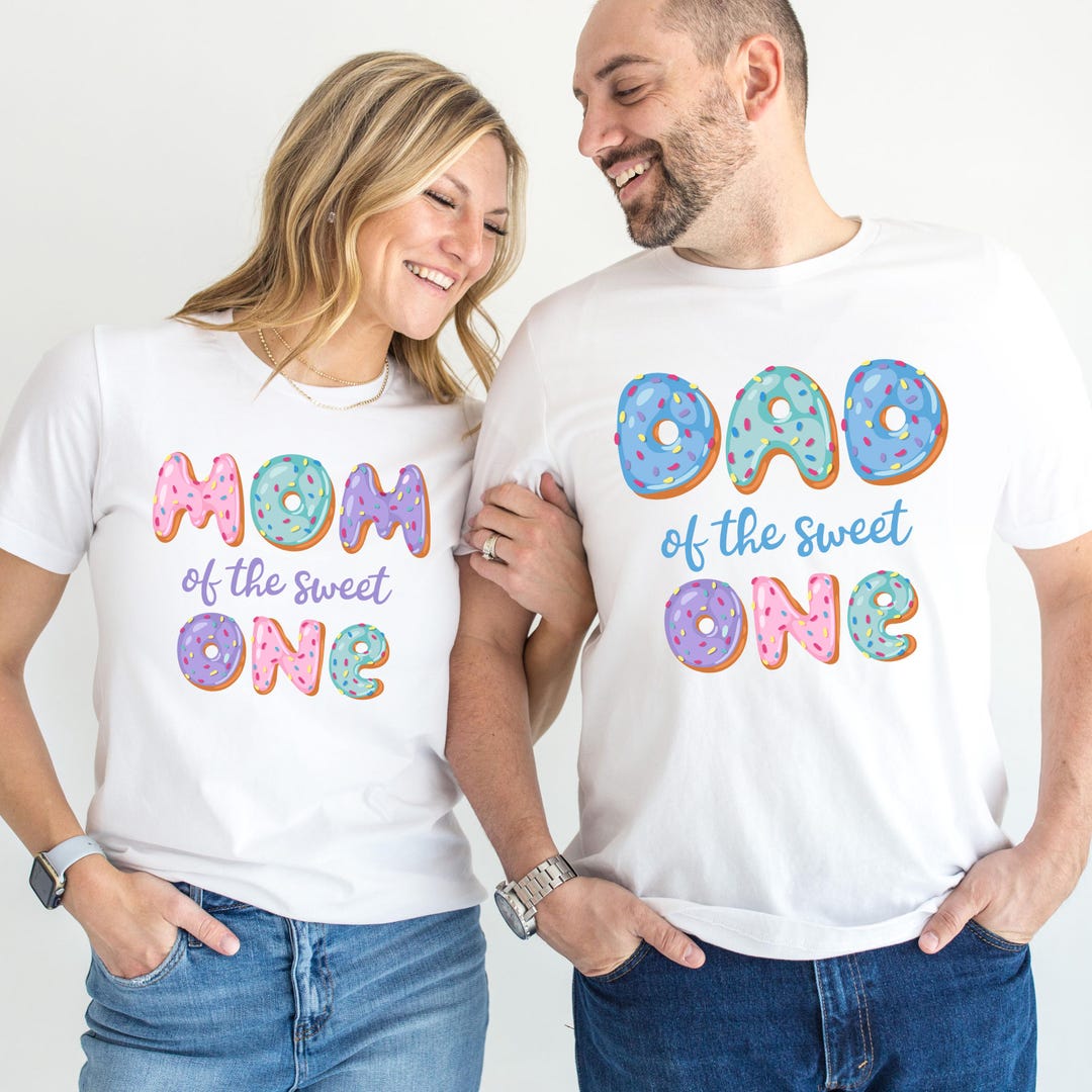 Sweet One Donut Family T-shirts for Her 1st Birthday Party- Donut