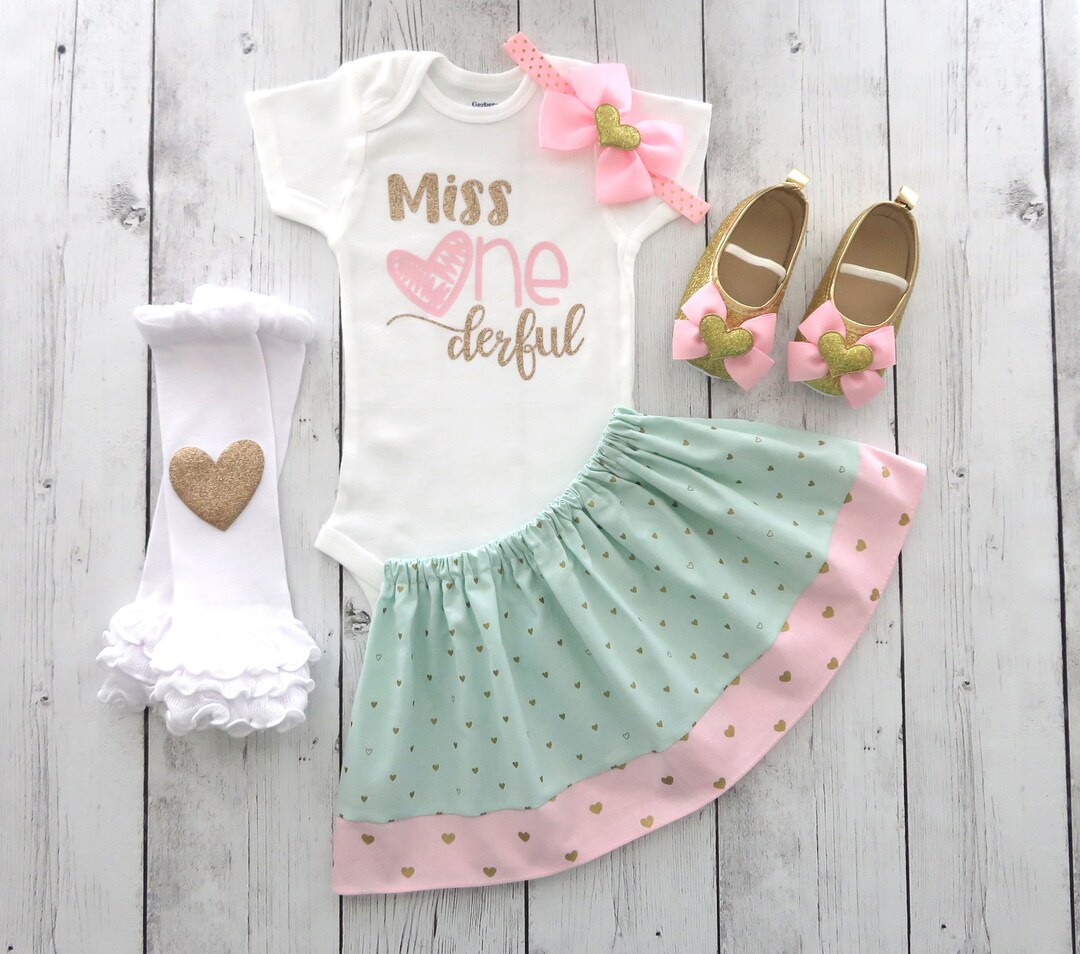 First Birthday Outfit for Baby Girl Miss One Derful Birthday - Etsy