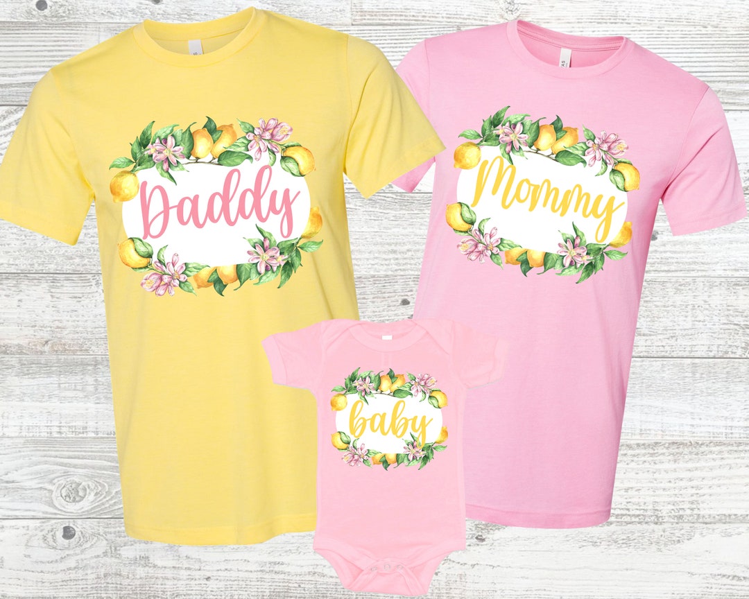Pink Citrus Family T-shirts for Baby Shower OR Birthday Pink