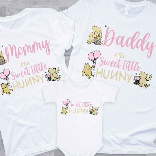 Classic Pooh Baby Shower Shirts - girl baby, vintage winnie the pooh, mom dad grandma brother, oh baby, baby pooh bear, sweet little hunny