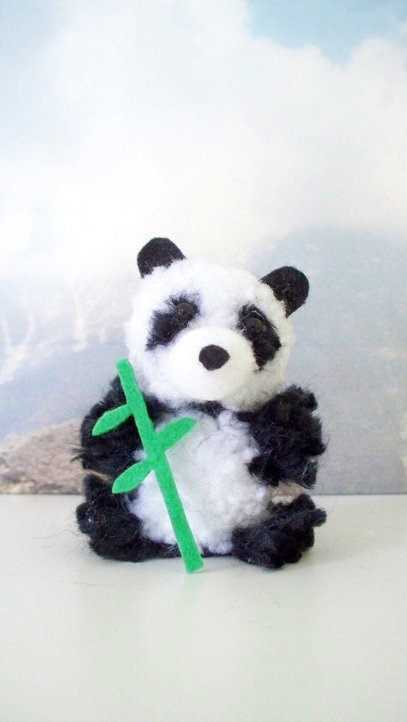Panda Yarn PomPom Animal Etsy