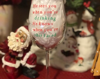 christmas peekaboo wine glasses christmas peekaboo wine glasses