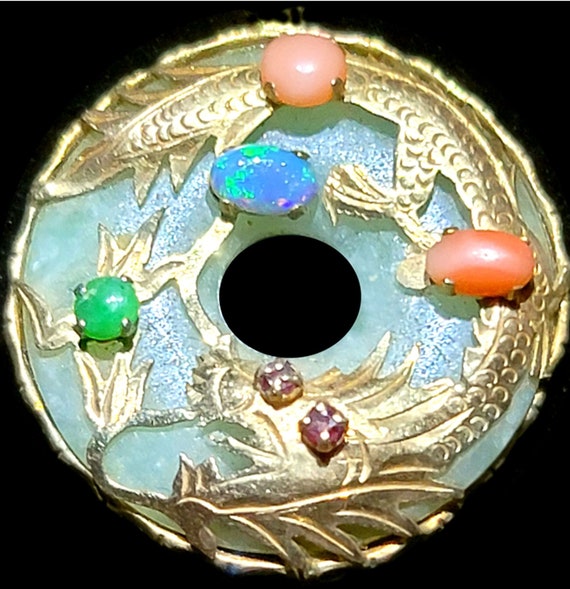 Beautiful Chinese Dragon Good Luck Chsrmjadecoralopalred Etsy