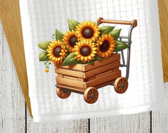 Sunflower Designs Waffle Weave Tea Towels