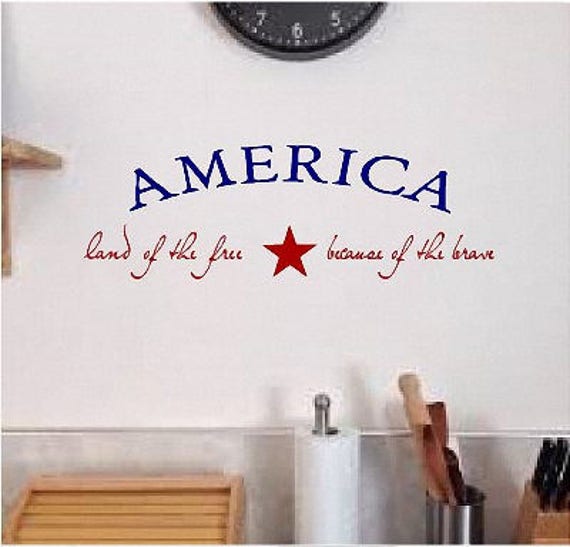 Land Of The Free Home Of The Brave Vinyl Decal Etsy