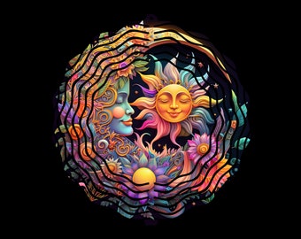 Celestial Sun and Moon Wind Spinners