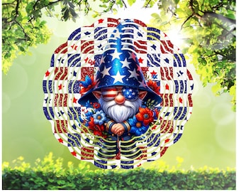 Patriotic Gnome Wind Spinners