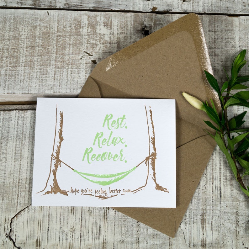 Recover Letterpress Card Relax Rest