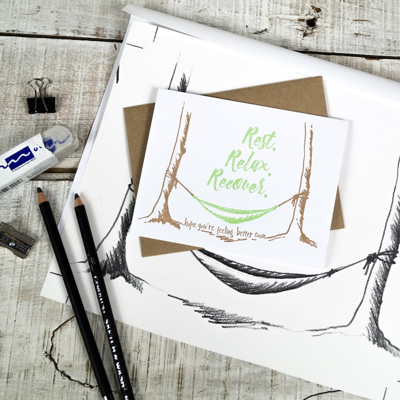 Recover Letterpress Card Relax Rest