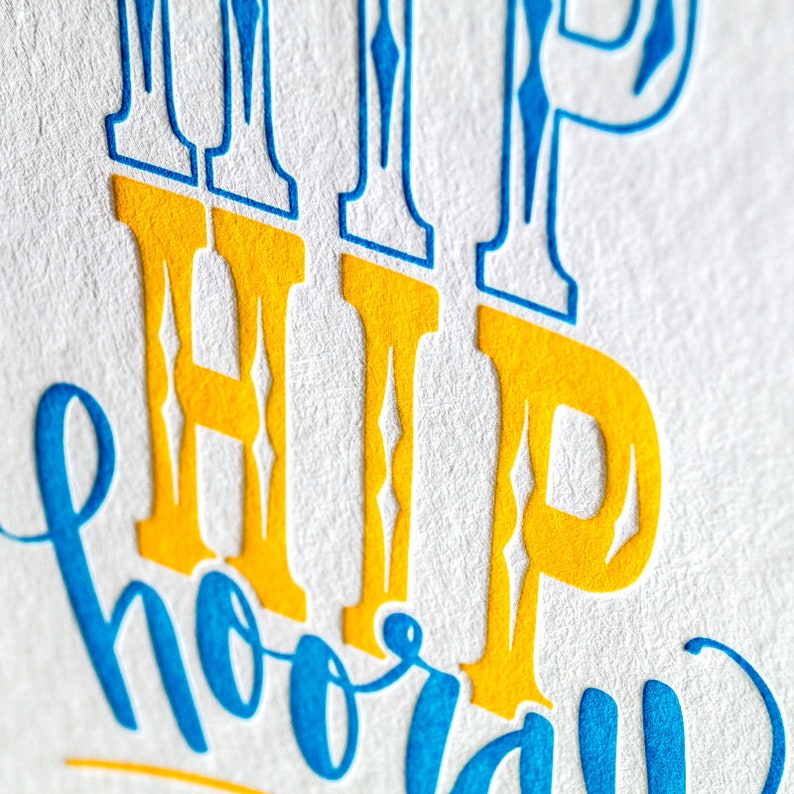 Hip Hip Hooray Letterpress Card