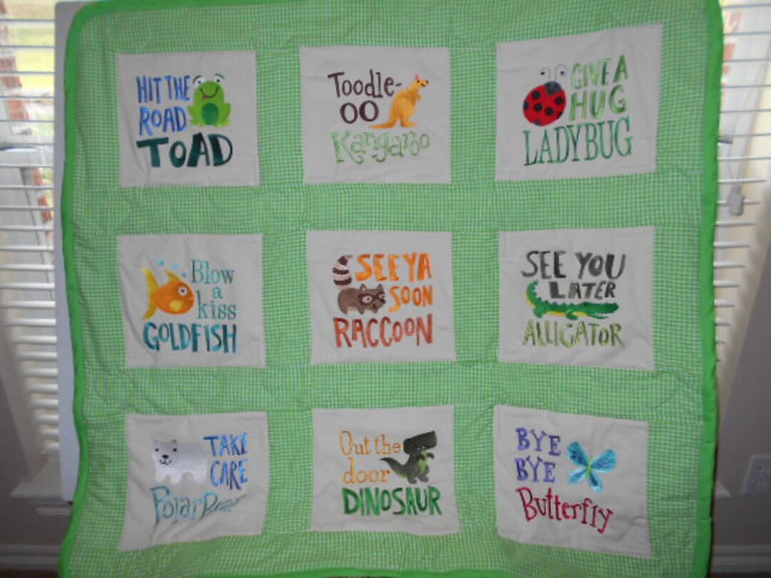 Rhyming Goodbye Quilt. Nine Ways for Your Toddler to Say Etsy
