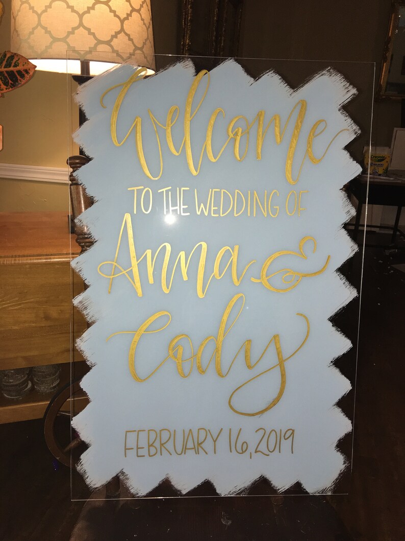 Acrylic Wedding Sign Etsy