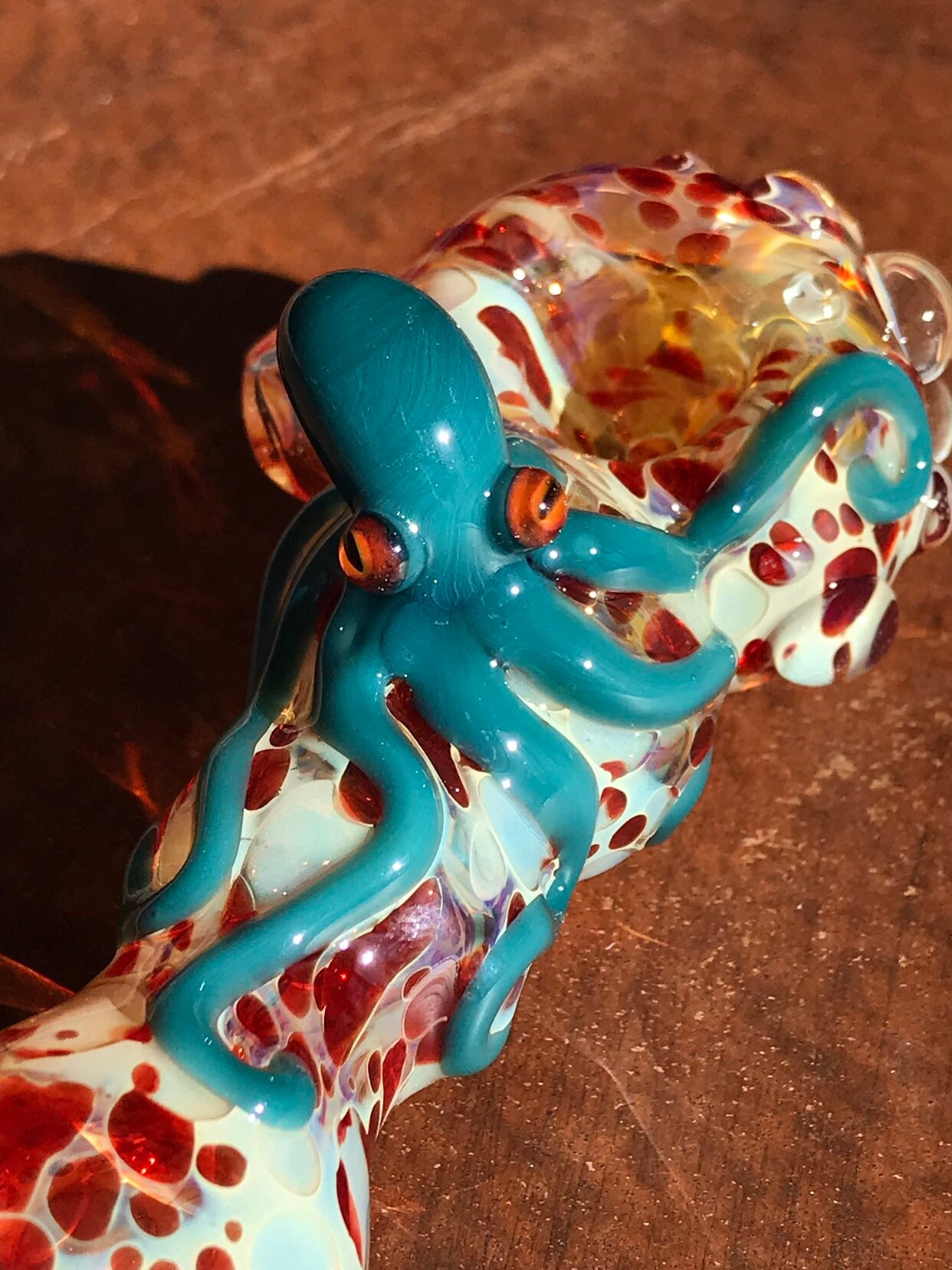 Glass Pipe Octopus Azule