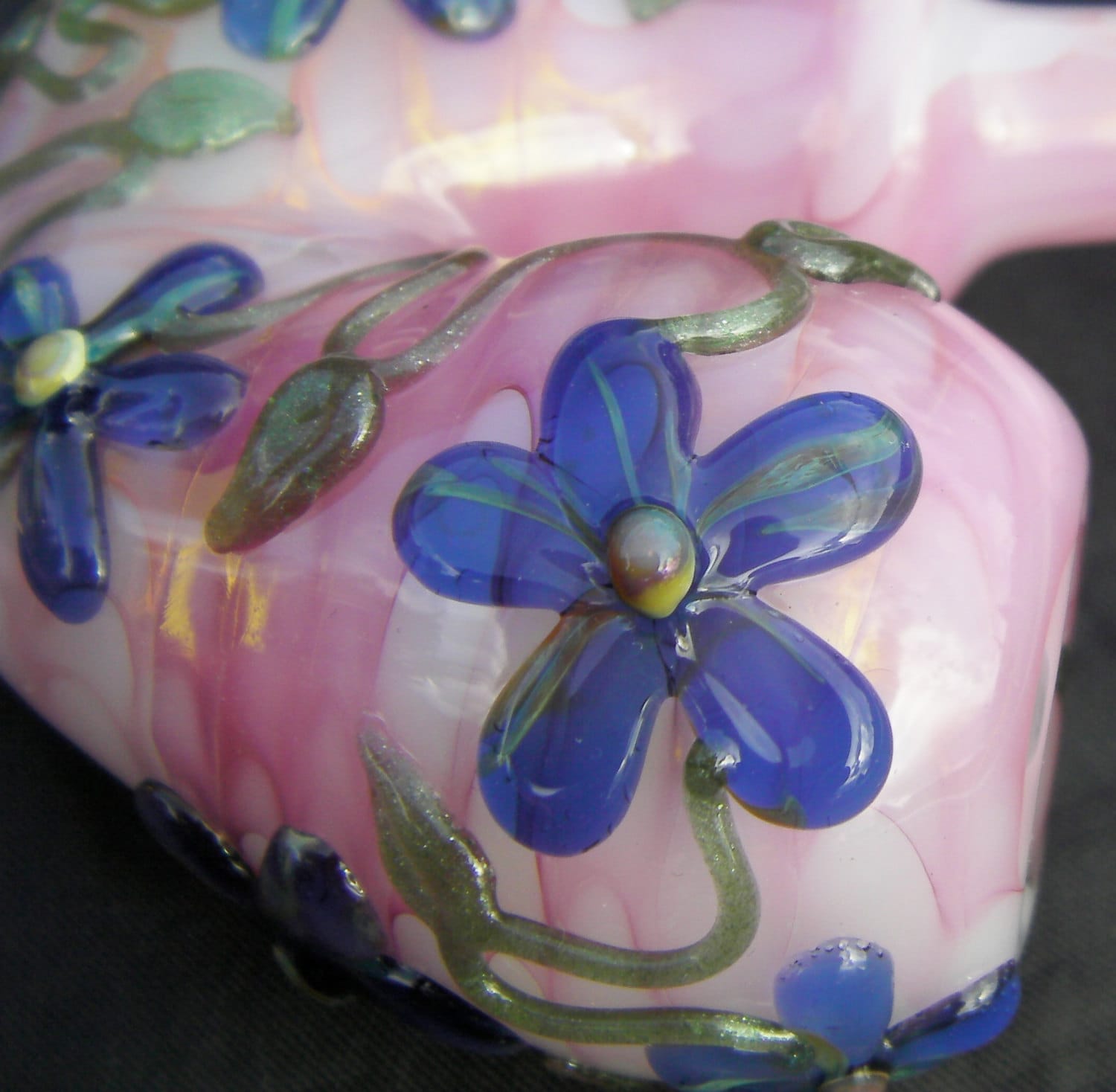 Glass Tobacco pipe Flower Power Made to Order