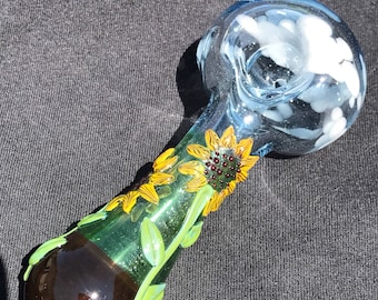 Made To Order Glass Tobacco Pipe Sunflower Fields Forever