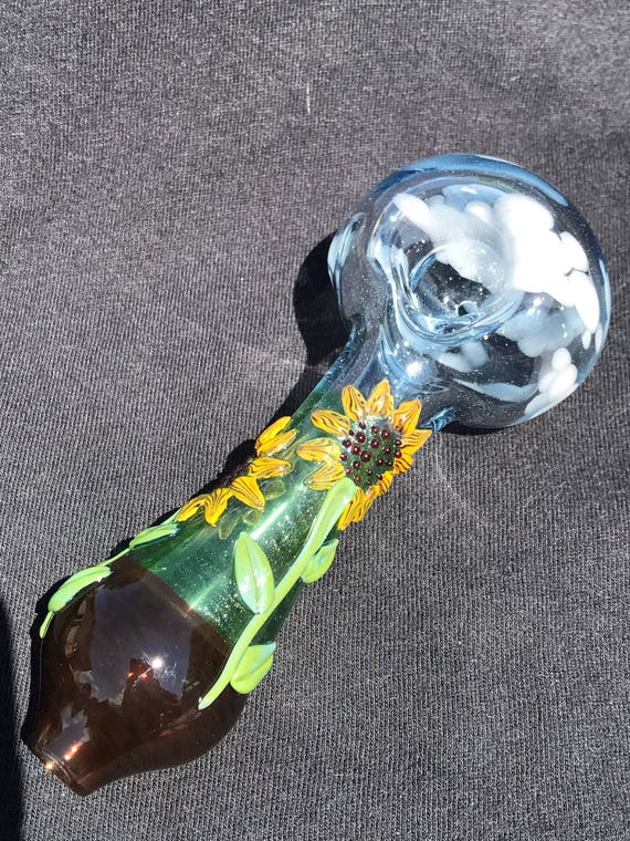 Made To Order Glass Tobacco Pipe Sunflower Fields Forever